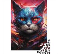 Cyber Cat Guerrier Puzzle 1000 Pièces Adultes intéressant Puzzles 1000 Pièces Jeu De Team Building Cadeau 38x26cm/1000pcs