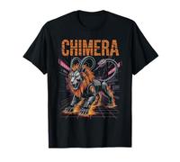 Cyber Chimera Fire Lion Serpent Chèvre Mecha Bête T-Shirt