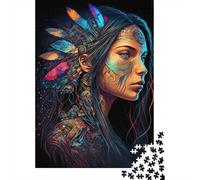 Cyber Guerrier autochtone 1000 Pièces Carton Robuste Puzzle Classique Senior Jigsaw Enthusiastes Défi du Jeu Éducatif 38x26cm/1000pcs