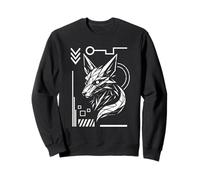 Cyber Kitsune Harajuku Futuriste Urban Techwear Esthétique Sweatshirt