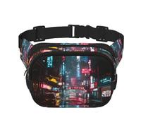Cyber Neon Street Sac banane multifonction imprimé unisexe tendance Sac de rangement de sport de voyage