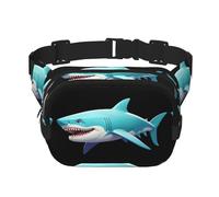 Cyber Shark Byte Pattern Sac banane tendance unisexe pour le voyage et le sport