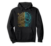 Cyber Skull Géométrie Art Gothique Minimaliste Sweat à Capuche