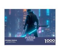 Cyber Swordsman Puzzle 1000 Pièces - Puzzle Relaxant pour Ados & Adultes, Pièces Épaisses Limitant La Poussière, Poster Mural Inclus, 38x26cm/1000pcs