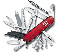 Cyber Tool M,Couteau De Poche Suisse,Léger,Multitool,32 Fonctions,Lame,Bits,Tire Bouchon,Rouge Transparent
