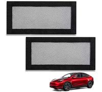 CYBERBEANS Lot de 2 housses de grille d'aération pour siège arrière de Tesla Model 3/Y 2025-2016 - Accessoires de grille d'aération sous le siège arrière avec tissu en maille amélioré et Velcro