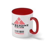 Cyberdyne Systems ART By Dune Inspired By Terminator Blanc tasse à café avec Red Rim et poignée Mug