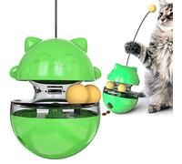 CYBERNOVA Jouet interactif pour Chat avec Une Baguette de taquin, Distributeur de friandises intégré/Jouet de Puzzle pour Animaux/Alimentation Lente pour Chats et Chatons (Vert)