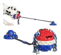 CYBERNOVA Jouet interactif pour Chien pour Les mâcheurs agressifs, Jouet Boule Distributeur de friandises,Jouet de Guerre pour Chien à Ventouse (Bleu+Rouge)