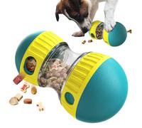 CYBERNOVA jouets interactifs pour chiens, distributeur de traitements et boule d'alimentation lente réglable, stimulant la nature du chien et améliorant l'intelligence (bleu + jaune)