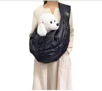 CYBERNOVA Sac de Transport pour Petits Chiens et Chats de 1-7,5 kg, Chaud et Coupe-Vent avec Pochette, Sac de Transport sans poignée pour Chien, Chat et Chiot pour l'hiver par Temps Froid (Noir)