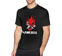 Cyberp-UNK Samur-AI Man's Short Sleeve T Shirt Tees Casual Blouse Tunic Tops Black 3XL