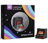CyberPrism Clavier ESC Artisan en résine, RGB Shine-Through Pixel Arcade | Compatible Cherry MX, taille ESC 1U, design d'arcade pixel translucide, pour claviers mécaniques RVB et configurations de