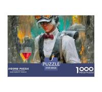 Cyberpunk 1000 Pièces Puzzle pour Adultes Jeu Stimulant Divertissement Apaisant Entraîner La Mémoire du Cerveau pour Hommes, Femmes, Seniors 38x26cm/1000pcs