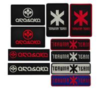 Cyberpunk 2077 Arasaka and Trauma Team Écusson brodé Tactique Militaire Armée Badges avec Crochet Arrière