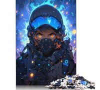 Cyberpunk Anime Girl Puzzles 1000 Pièces Cadeau Unique Jeu Éducatif Défi Jouet À De Qualité Supérieure Peinture Art pour Adultes Et Enfants À Partir De 14 Ans 1000pcs (75x50cm)