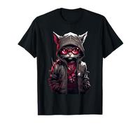 Cyberpunk Cat Hacker Style Manga Anime Jeu Chaton Animal T-Shirt