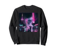 Cyberpunk City Street of Tokyo at Midnight Busan Corée Sweatshirt