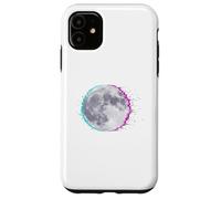 Cyberpunk Glitch Moon - Retro Vaporwave Full, Moon Art Coque pour iPhone 11