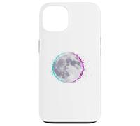 Cyberpunk Glitch Moon - Retro Vaporwave Full, Moon Art Coque pour iPhone 13