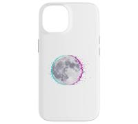 Cyberpunk Glitch Moon - Retro Vaporwave Full, Moon Art Coque pour iPhone 14