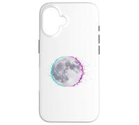 Cyberpunk Glitch Moon - Retro Vaporwave Full, Moon Art Coque pour iPhone 16