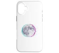 Cyberpunk Glitch Moon - Retro Vaporwave Full, Moon Art Coque pour iPhone 16 Plus