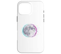 Cyberpunk Glitch Moon - Retro Vaporwave Full, Moon Art Coque pour iPhone 16 Pro Max