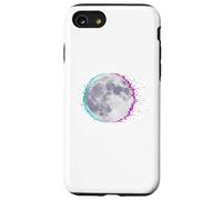 Cyberpunk Glitch Moon - Retro Vaporwave Full, Moon Art Coque pour iPhone SE (2020) / 7/8