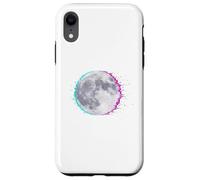 Cyberpunk Glitch Moon - Retro Vaporwave Full, Moon Art Coque pour iPhone XR