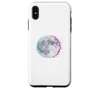 Cyberpunk Glitch Moon - Retro Vaporwave Full, Moon Art Coque pour iPhone XS Max