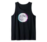 Cyberpunk Glitch Moon - Retro Vaporwave Full, Moon Art Débardeur