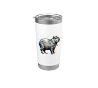 Cyberpunk Glitchcore Glitch Vaporwave Capybara Vibes Gobelet isotherme en acier inoxydable double paroi