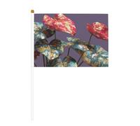 Cyberpunk Lot de 6 mini drapeaux en forme de feuille de cyberpunk, durables de 14 x 21 cm sur bâtons pour extérieur, cour et jardin