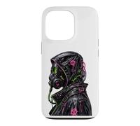 Cyberpunk Masque à gaz Biohazard Goth Punk Y2K Cadeaux Coque pour iPhone 13 Pro