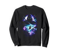 Cyberpunk Ninja Warrior Katana Moon Paysage Urbain Japonais Sweatshirt