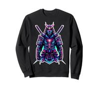 Cyberpunk Samourai Anime Robot Japonais aux Couleurs Vives Sweatshirt