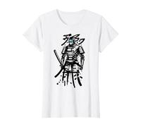 Cyberpunk Samourai Japonais T-Shirt, Femme, Blanc, XXL