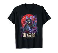 Cyberpunk Samurai Raccoon à Tokyo Cybernetic Mech Warrior T-Shirt
