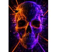 Cyberpunk Skull - Halloween Lined Notebook: Ruled Pages with a Small Skull Design on Every Page - Perfect for Notes, School, Work, Horror Fans, Dark Aesthetics, and Halloween Gifts