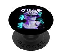 Cyberpunk Vaporwave David VR Lunettes Japonaises Glitch PopSockets PopGrip Adhésif