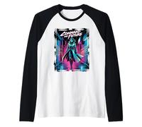 Cyberpunk Woman Command the Retro Futurist Art Manche Raglan
