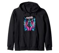 Cyberpunk Woman Command the Retro Futurist Art Sweat à Capuche