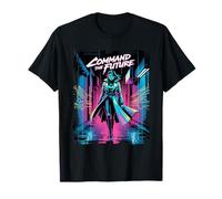 Cyberpunk Woman Command the Retro Futurist Art T-Shirt