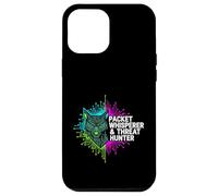 Cybersecurity Threat Hunter Packet Whisperer Wolf Coque pour iPhone 12 Pro Max
