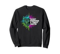 Cybersecurity Threat Hunter Packet Whisperer Wolf Sweatshirt