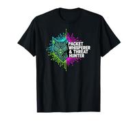 Cybersecurity Threat Hunter Packet Whisperer Wolf T-Shirt