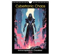 Cybertronic Chaos : des personnages d'IA inspirés de l'anime, Version française (Calendrier mural 2026 DIN A4 portrait), Calendrier CALVENDO mensuel