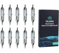 Cyberwork 10Pcs Aiguilles de Cartouche de Tatouage Aiguilles de Tatouage aiguille microblading Jetable avec Membrane Round Liner Tattoo Needle Cartridges materiel tatouage professionnel (5RL)