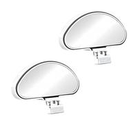 Cyberwork 2pcs Retroviseur Miroir D'angle Mort Conduite Accompagnée Grand Angle Latéral Auxiliaire Réglable,Compatible avec Camion,SUV,Van (Version à vis blanches)